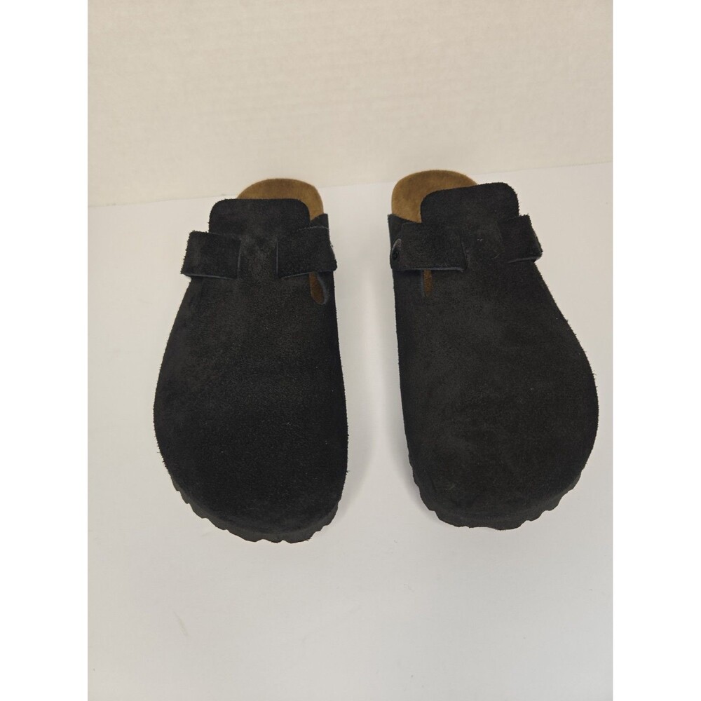 BIRKENSTOCK Boston black suede Soft Footbed clogs shoes Unisex 39 US 8 W/ 7M